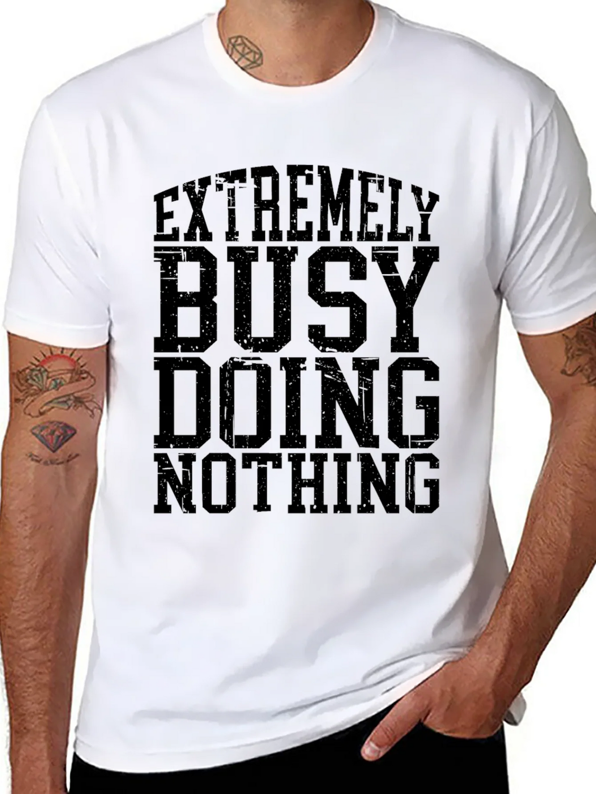 Extremely Busy Doing Nothing Graphic T-Shirt