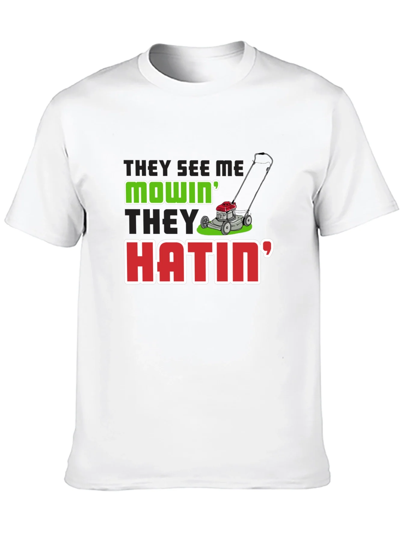 They See Me Mowin Mens Black T-Shirt