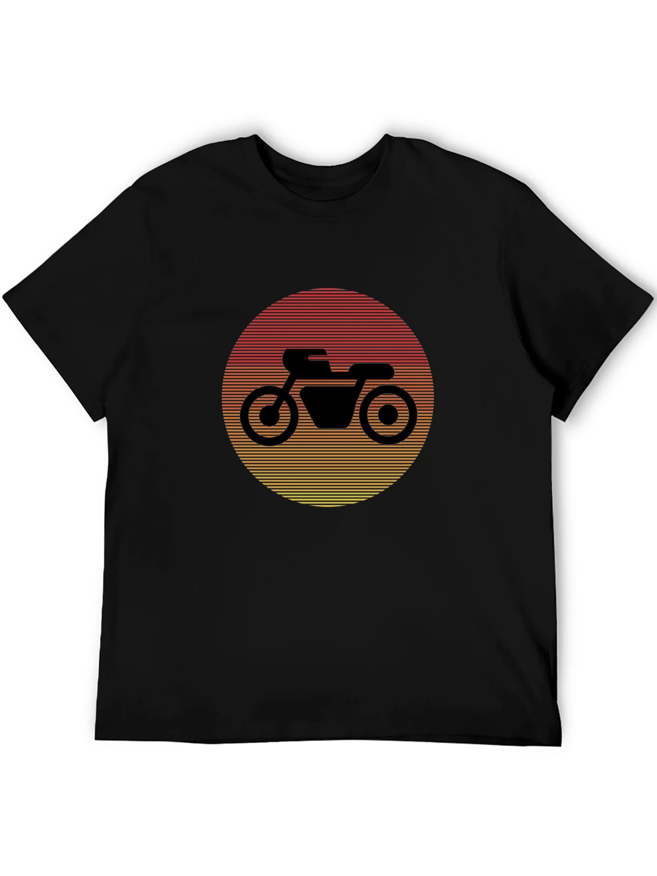 Retro Motorcycle Sunset Graphic Tee