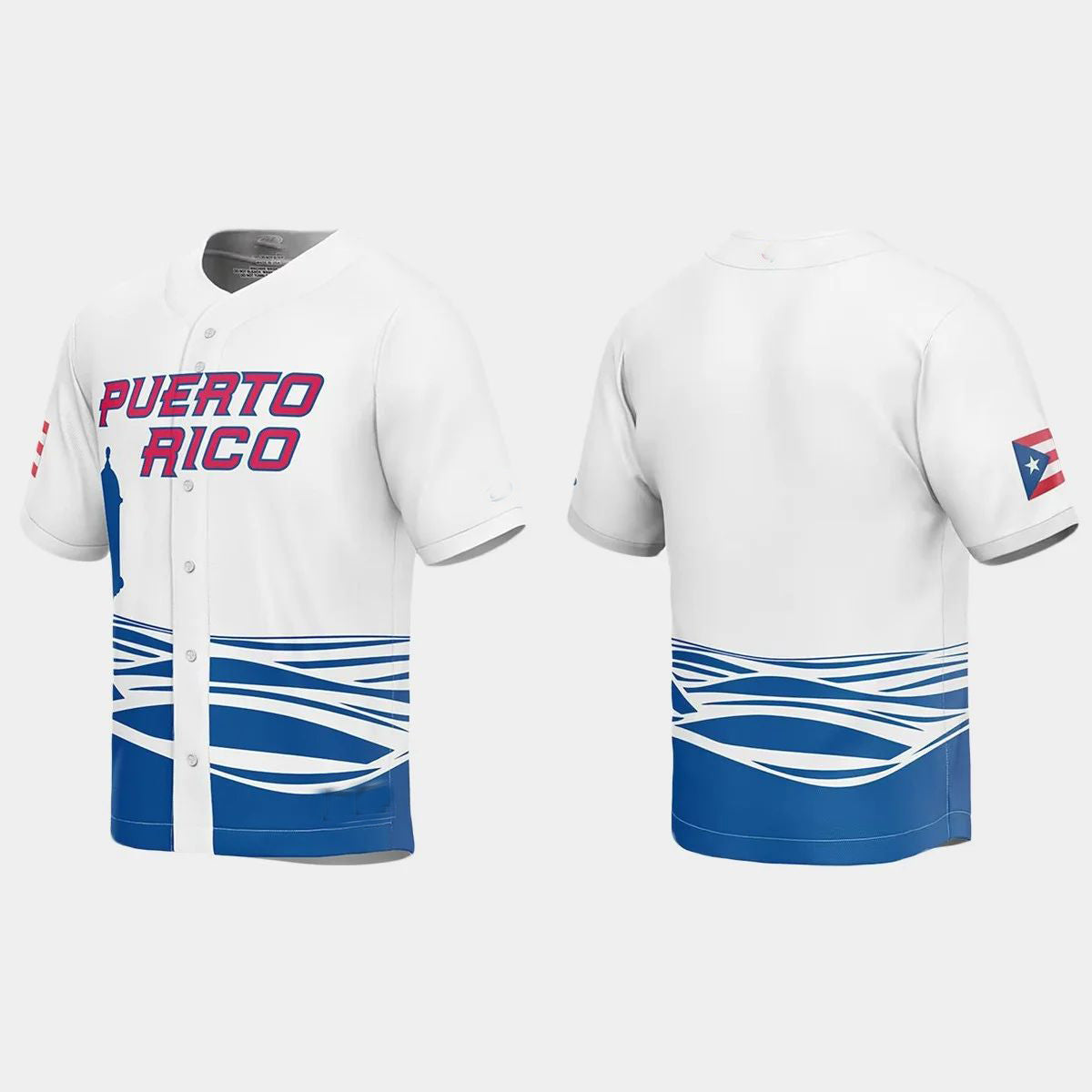 PUERTO RICO BASEBALL 2023 WORLD BASEBALL CLASSIC JERSEY C WHITE Stitches Baseball Jerseys