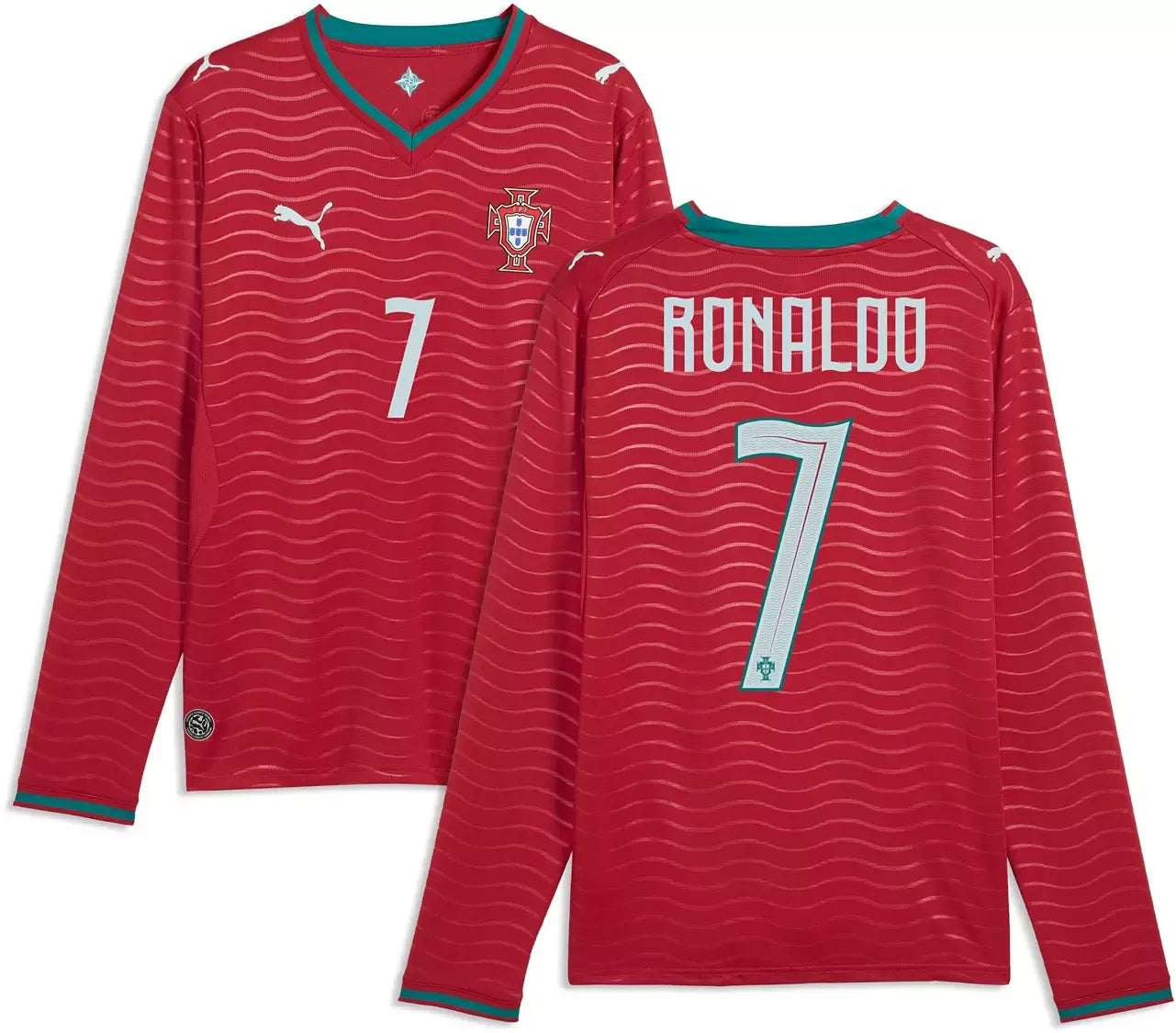 PUMA Portugal National Team 2026 Home Supporter Edition Long Sleeve Jersey  Cristiano Ronaldo #7  Red