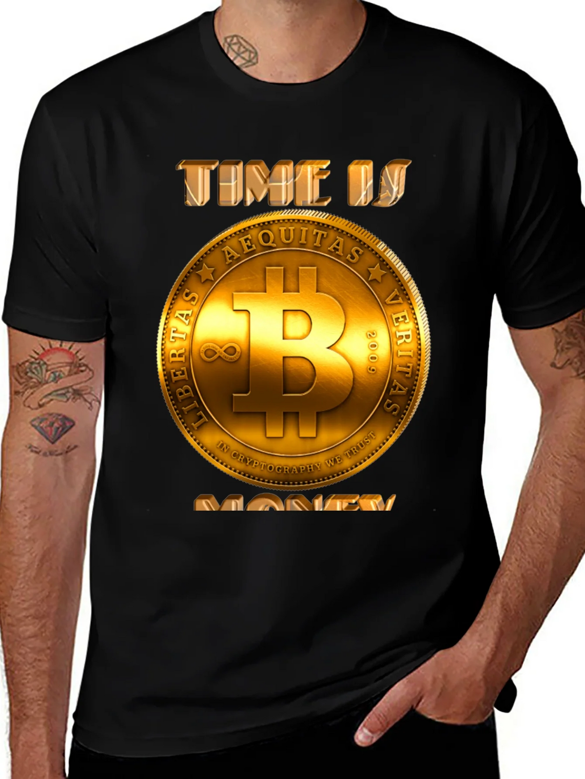 Bitcoin Time is Money T-Shirt - Crypto Currency Tee