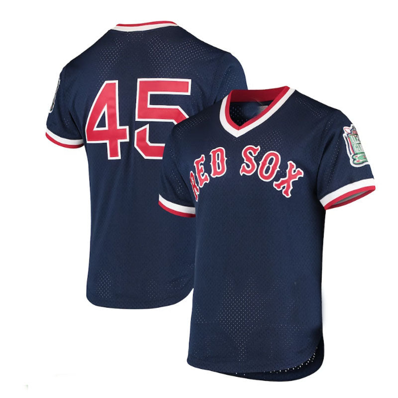 Boston Red Sox  #45 Pedro Martinez  1999 Cooperstown Collection Mesh Batting Practice Jersey - Navy Baseball Jerseys
