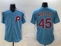 Philadelphia Phillies #45 Zack Wheeler Blue Cool Base Stitched Baseball Jerseys