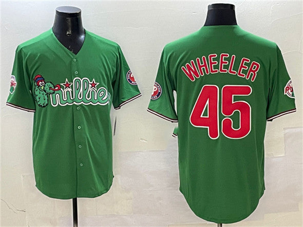 Philadelphia Phillies #45 Zack Wheeler Green Phanatic Limited Stitched Baseball Jersey