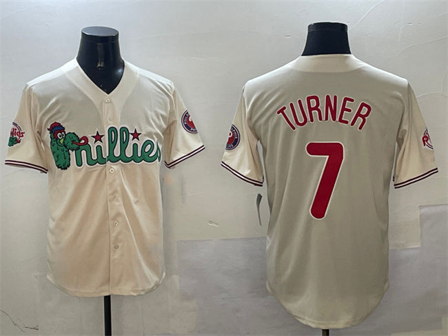 Philadelphia Phillies #7 Trea Turner Cream Phanatic Limited Stitched Baseball Jersey