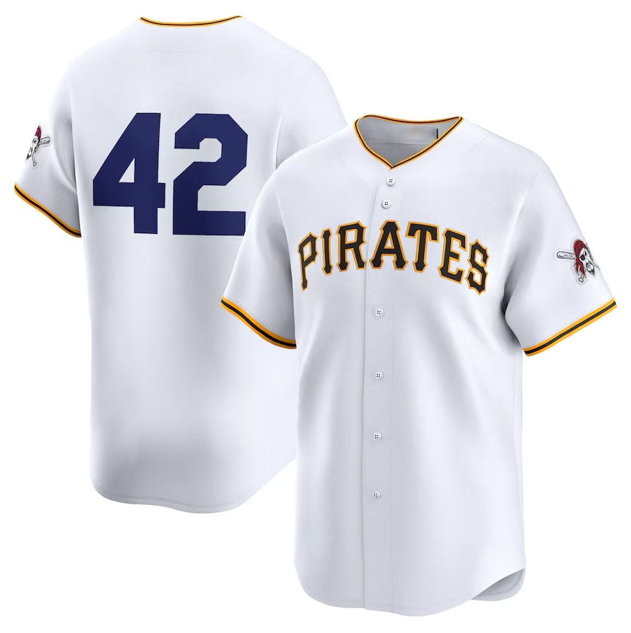 Pittsburgh Pirates 2024 #42 Jackie Robinson Day Home Limited Jersey C White Stitches Baseball Jerseys
