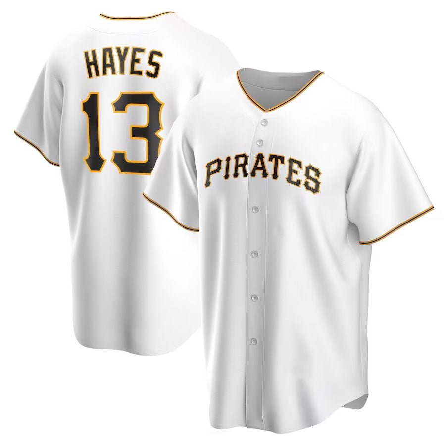 Pittsburgh Pirates #13 Ke'Bryan Hayes Home Replica Jersey - White Stitched Baseball Jersey
