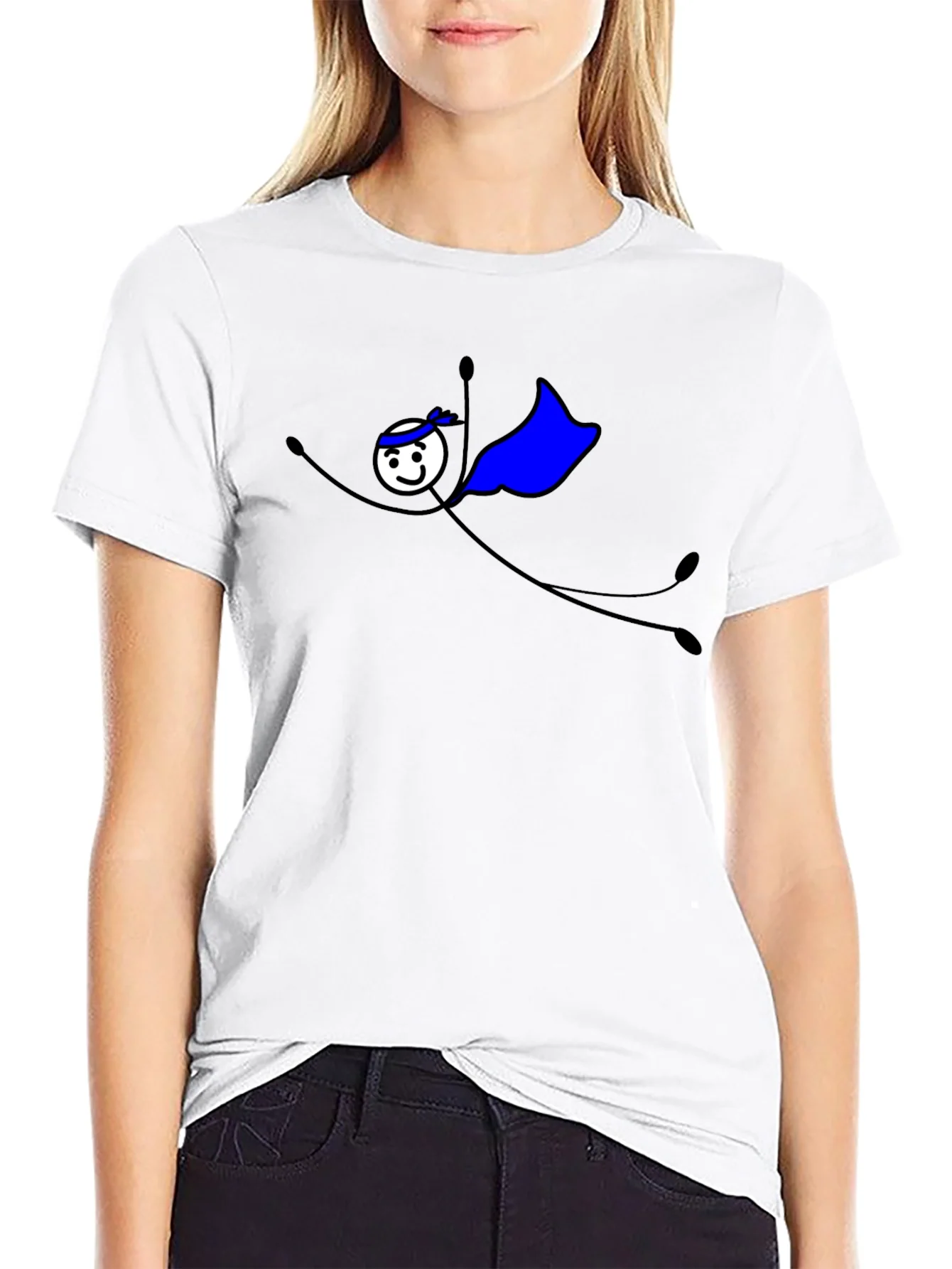 Superhero Stick Figure Graphic T-Shirt
