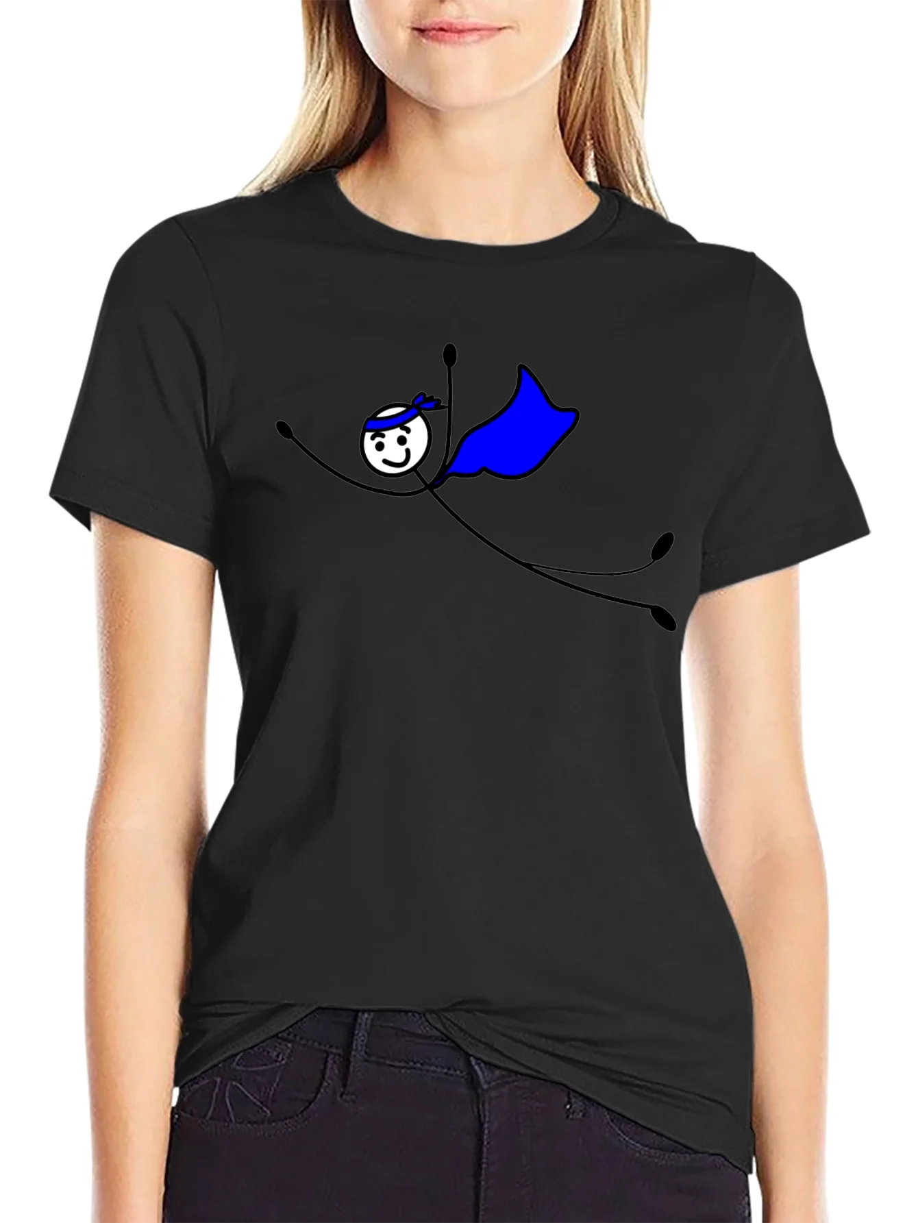 Superhero Stick Figure Graphic T-Shirt