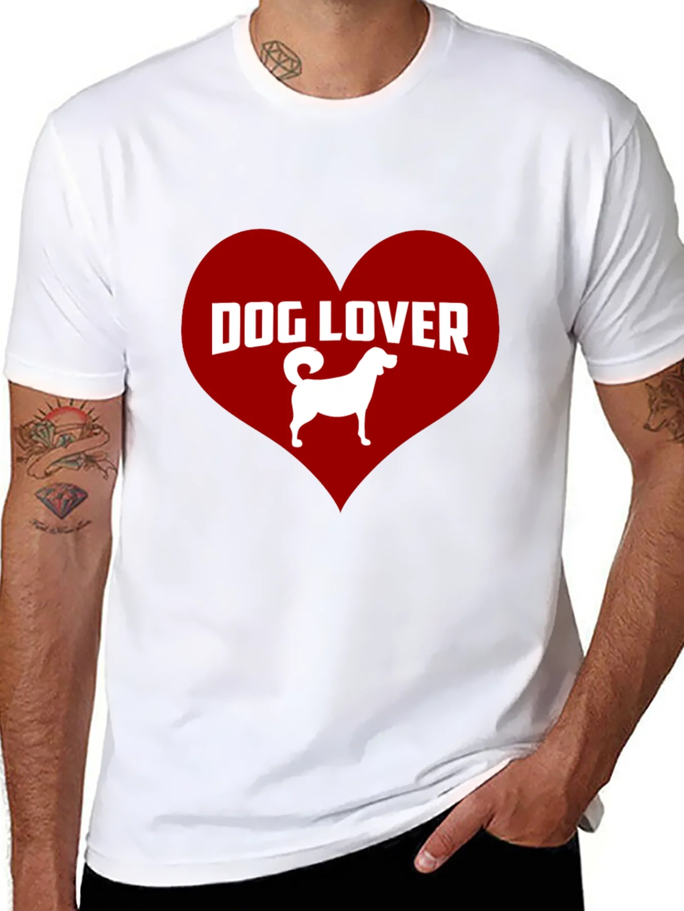 Dog Lover Graphic Tee - Heart Design