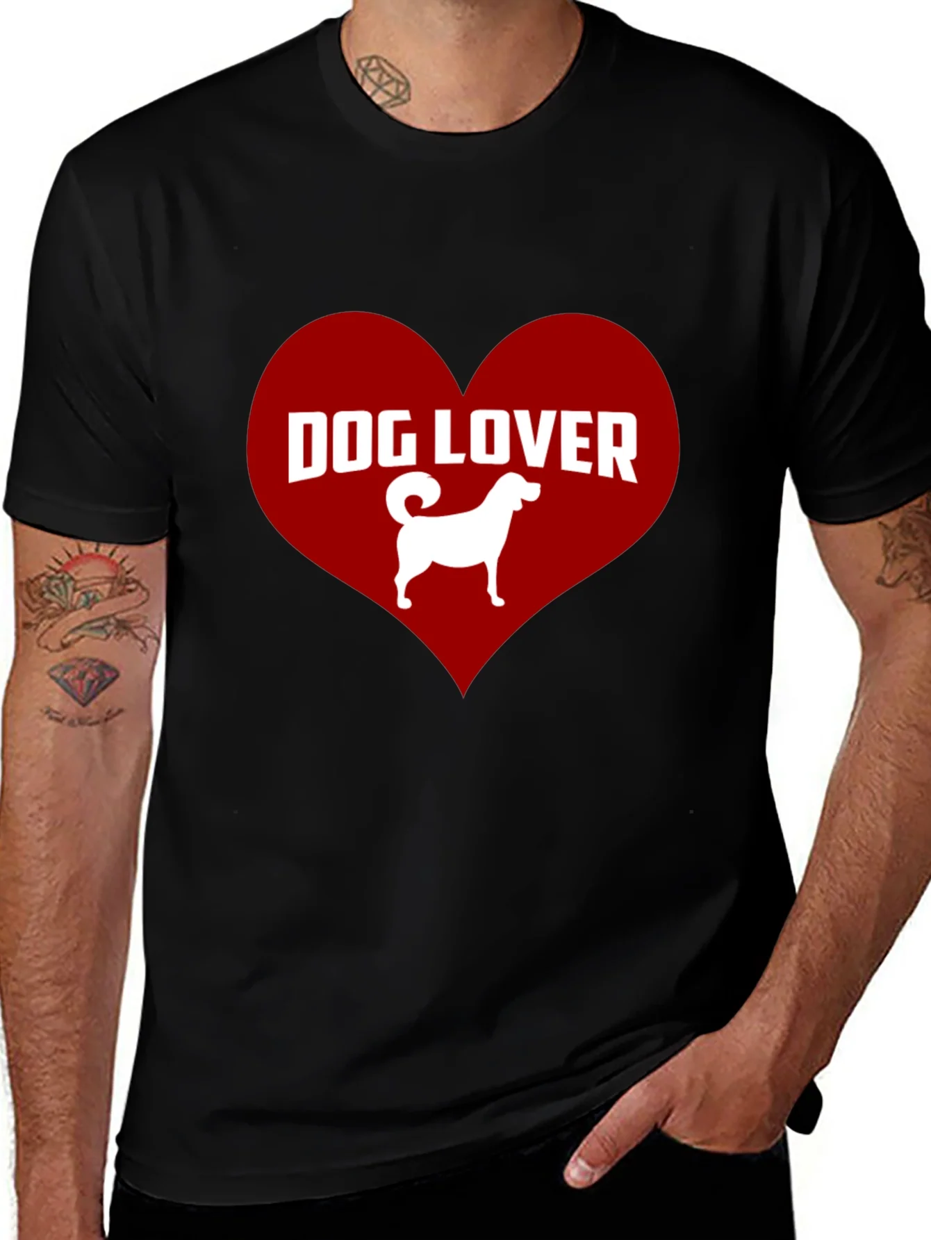 Dog Lover Graphic Tee - Heart Design