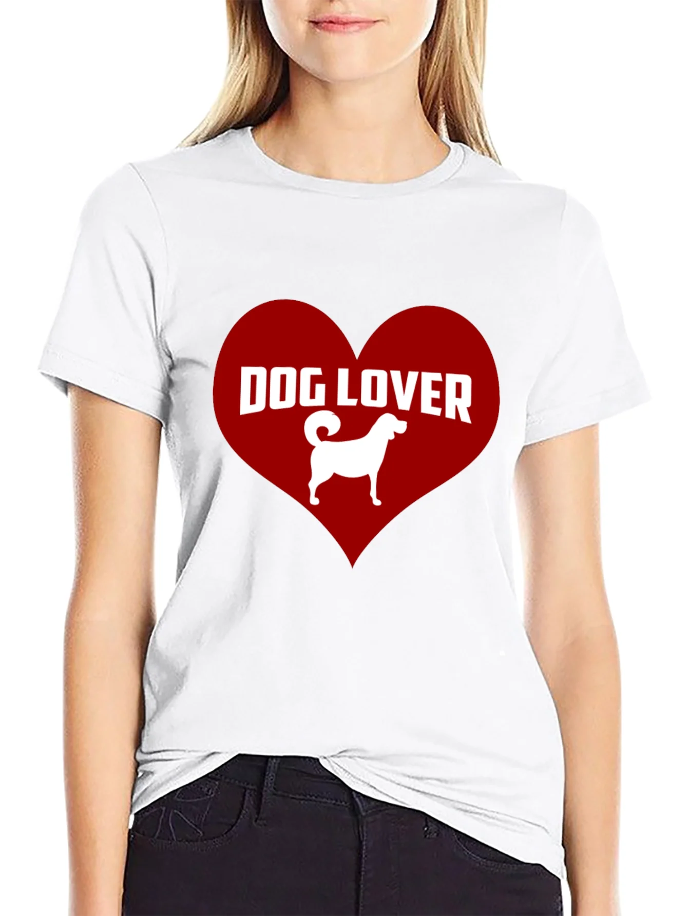 Dog Lover Graphic Tee - Heart Design