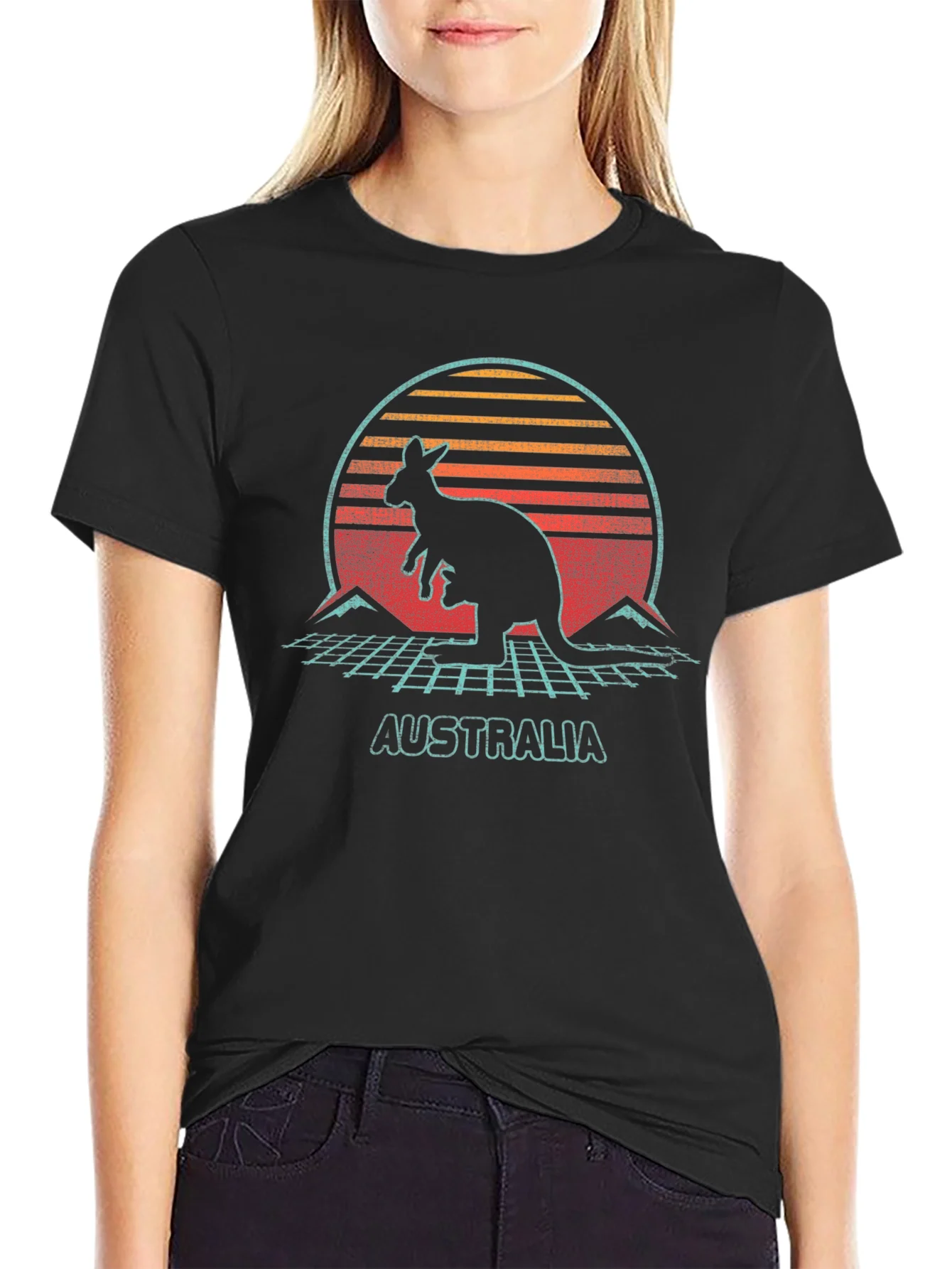 Retro Australia Kangaroo Graphic T-Shirt