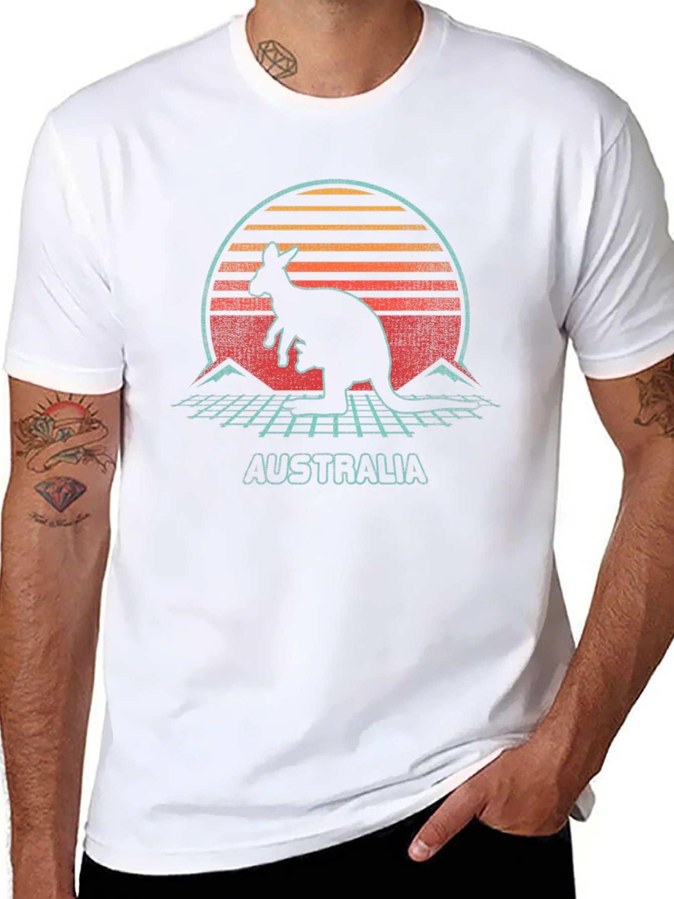 Retro Australia Kangaroo Graphic T-Shirt