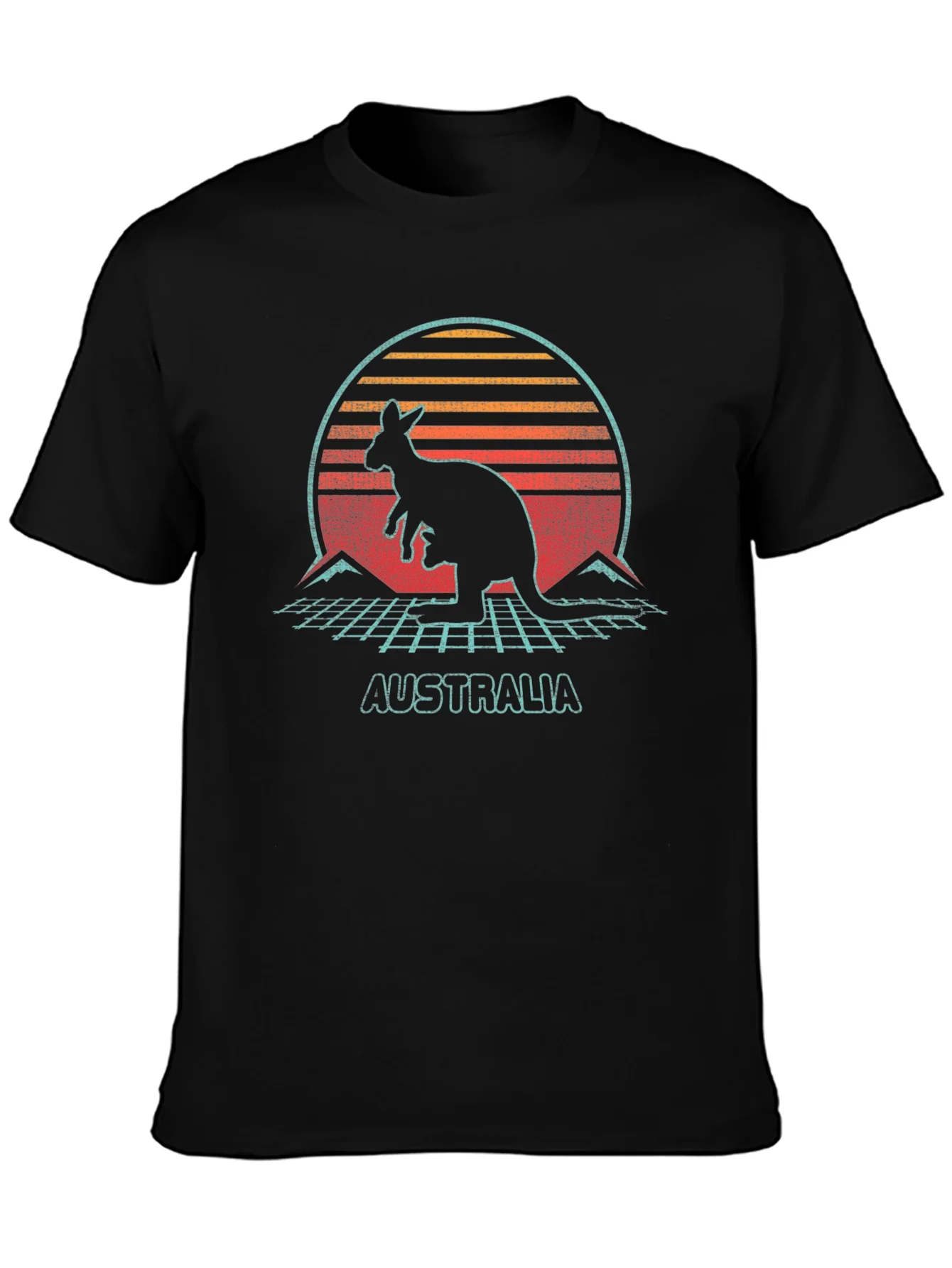 Retro Australia Kangaroo Graphic T-Shirt