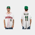 #11 ROWDY TELLEZ MEXICO BASEBALL 2023 WORLD BASEBALL CLASSIC JERSEY C WHITE Stitches Baseball Jerseys