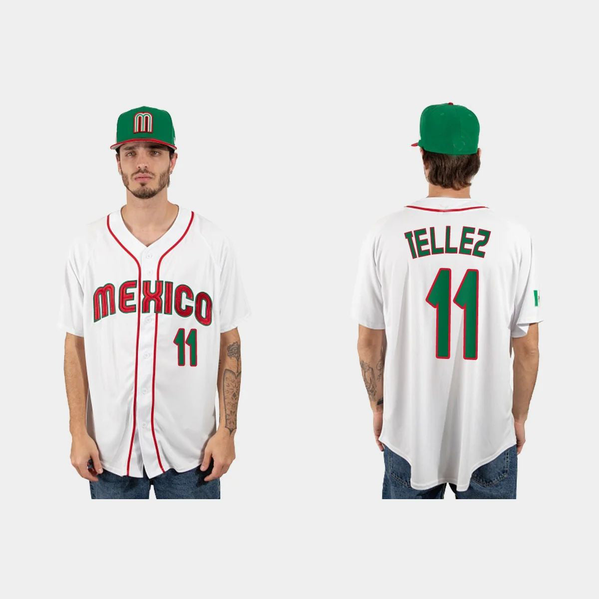 #11 ROWDY TELLEZ MEXICO BASEBALL 2023 WORLD BASEBALL CLASSIC JERSEY C WHITE Stitches Baseball Jerseys