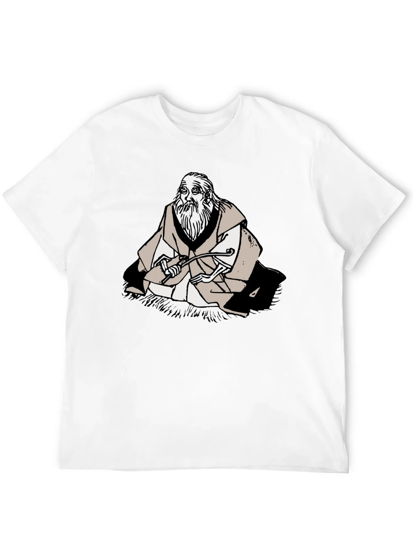 Wise Old Man Graphic Tee - Unique Black T-Shirt