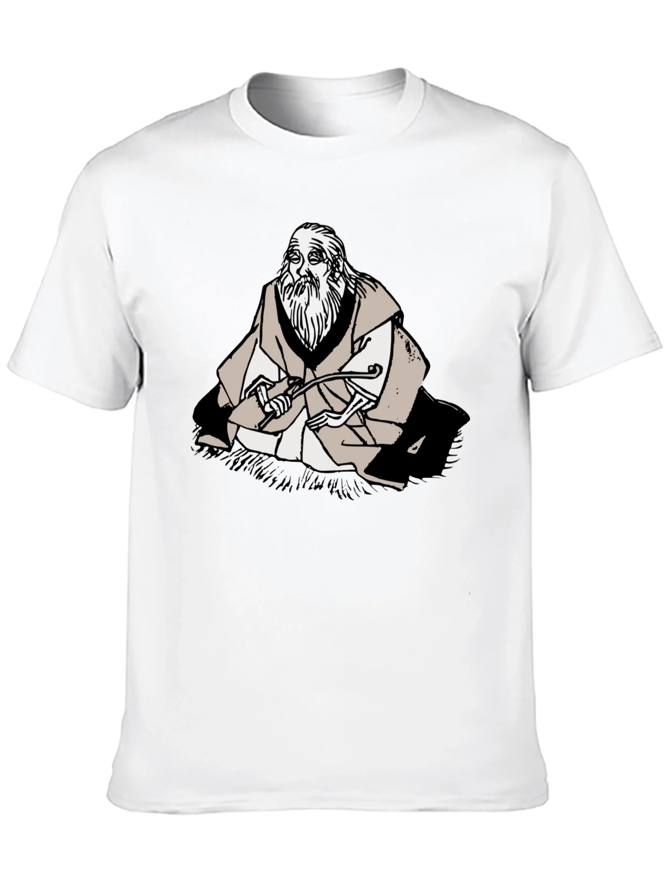 Wise Old Man Graphic Tee - Unique Black T-Shirt