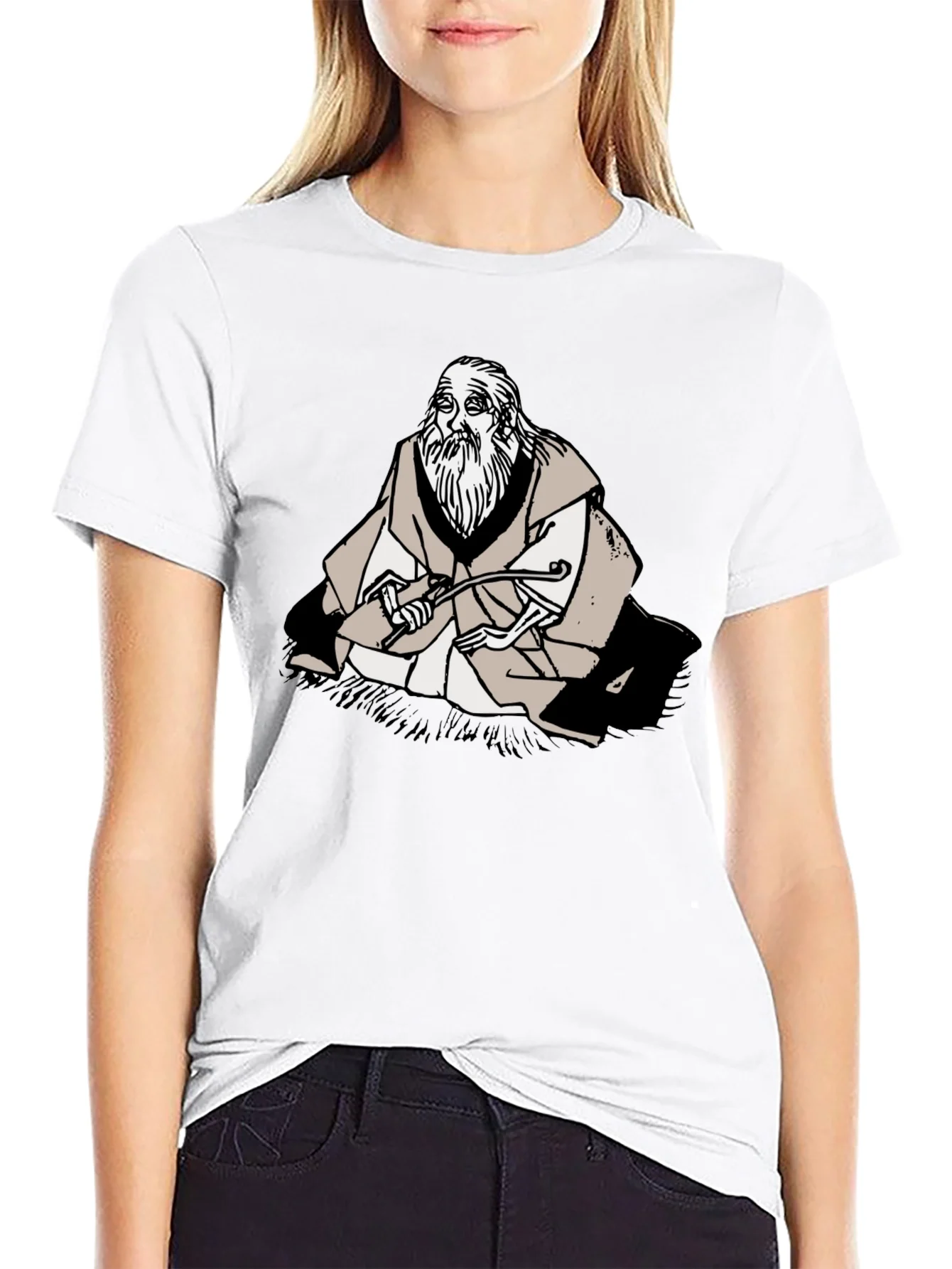 Wise Old Man Graphic Tee - Unique Black T-Shirt