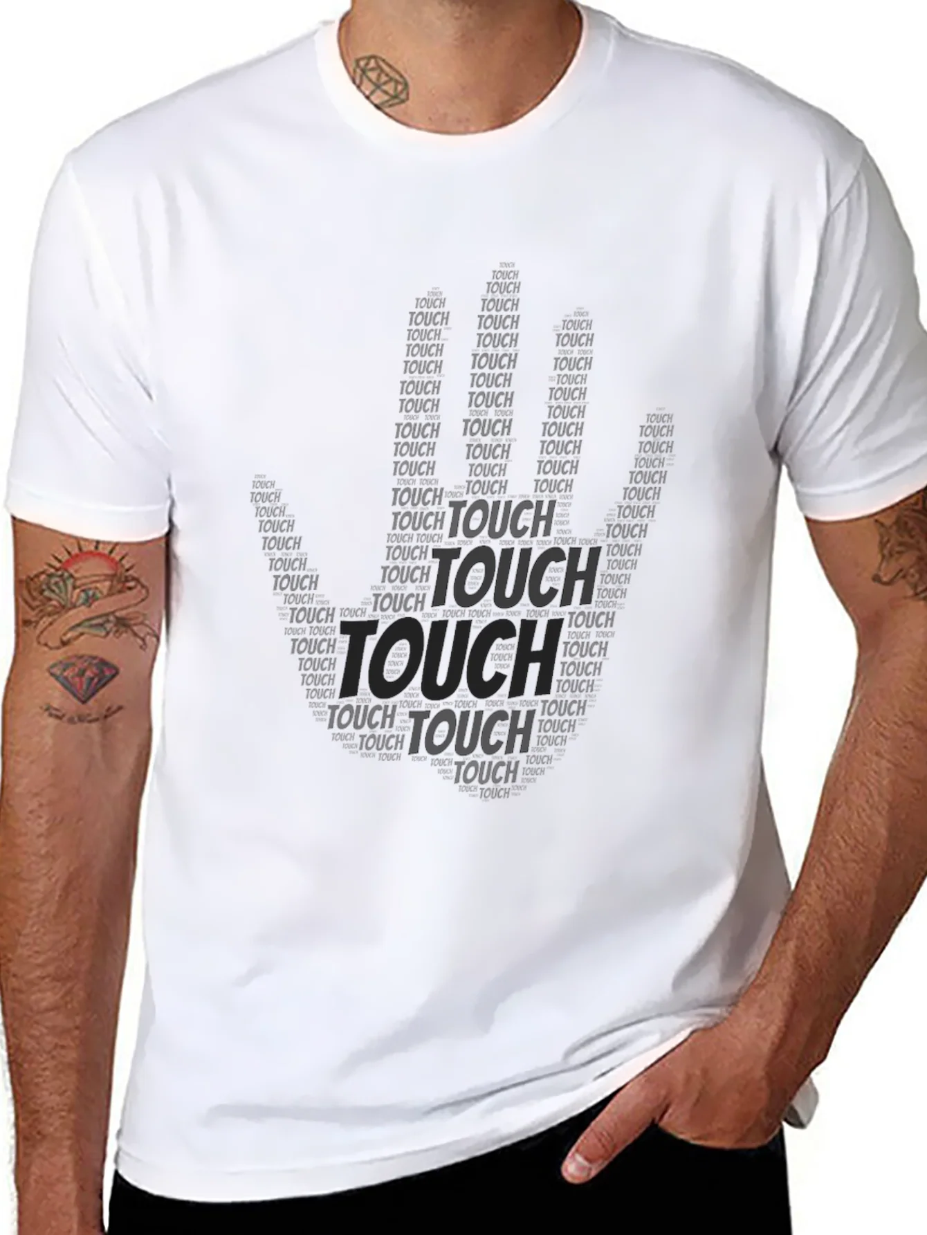 Black Touch Graphic Print T-Shirt