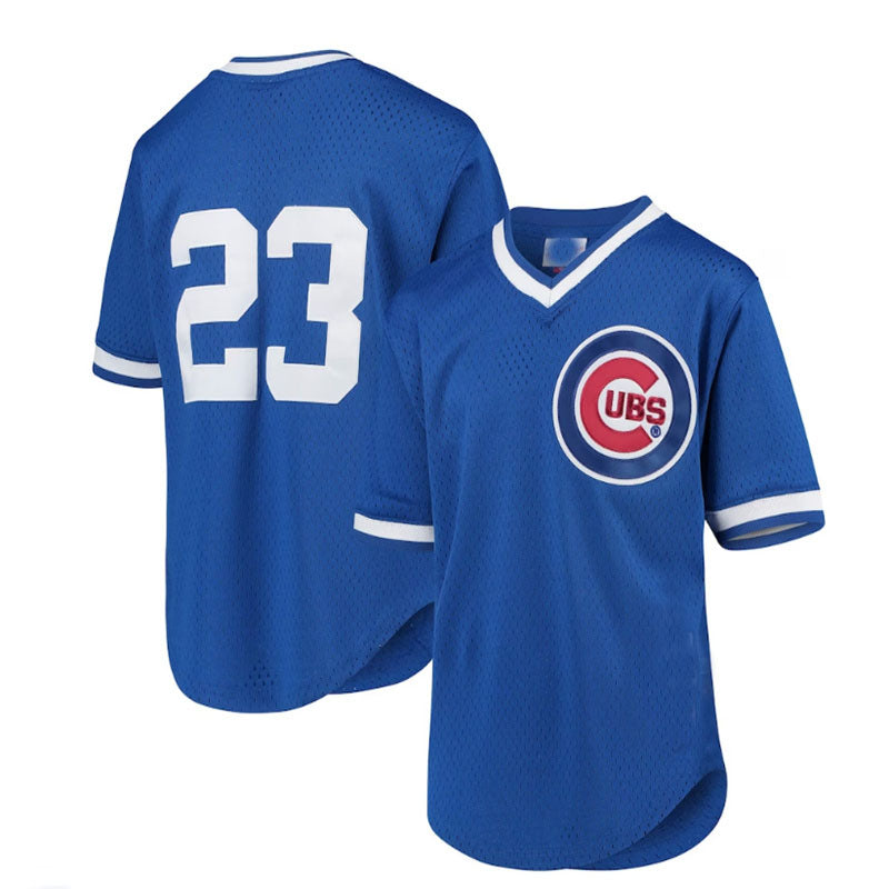 Chicago Cubs #23 Ryne Sandberg  Youth Cooperstown Collection Mesh Batting Practice Jersey - Royal Baseball Jerseys