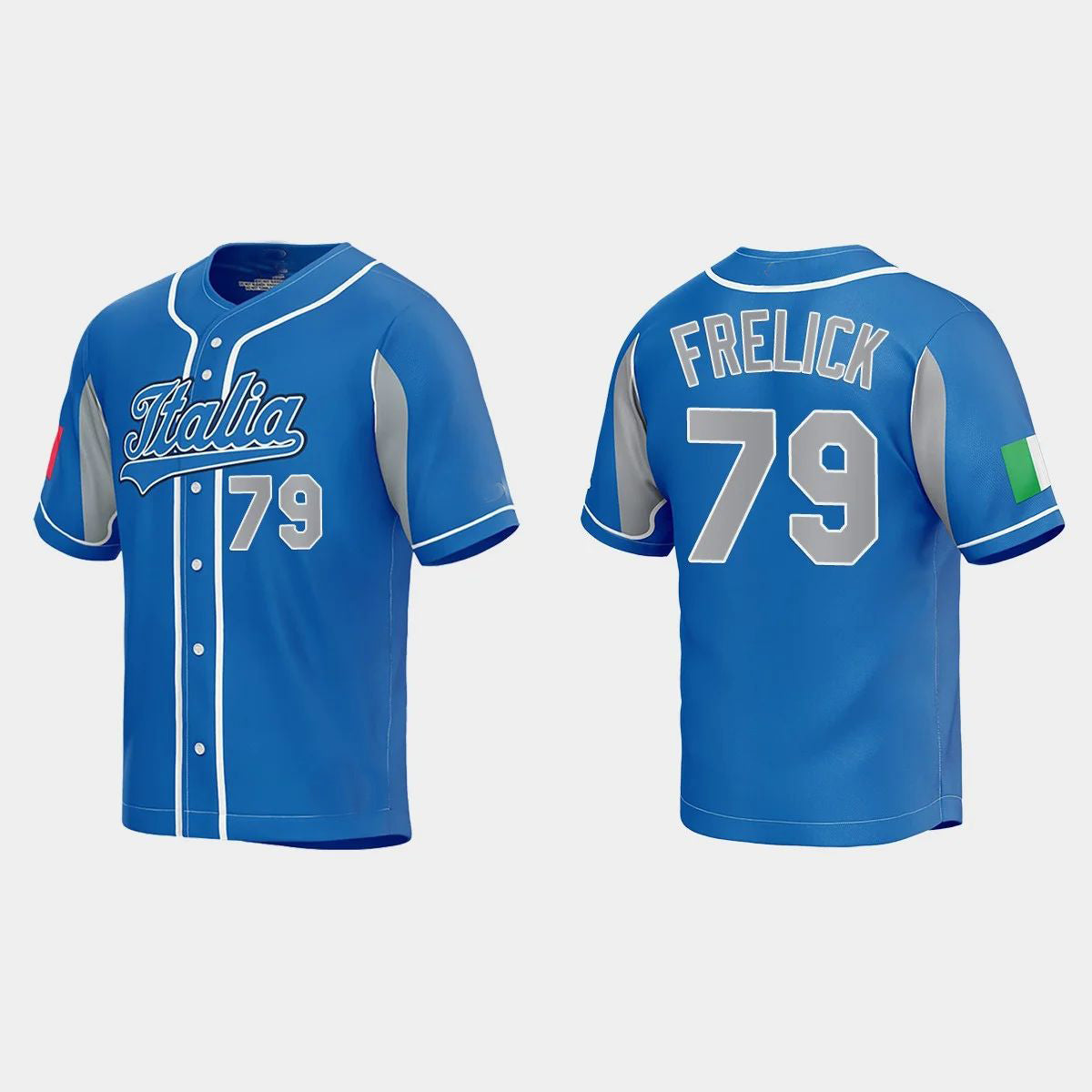 #79 SAL FRELICK ITALY BASEBALL 2023 WORLD BASEBALL CLASSIC JERSEY C ROYAL Stitches Baseball Jerseys