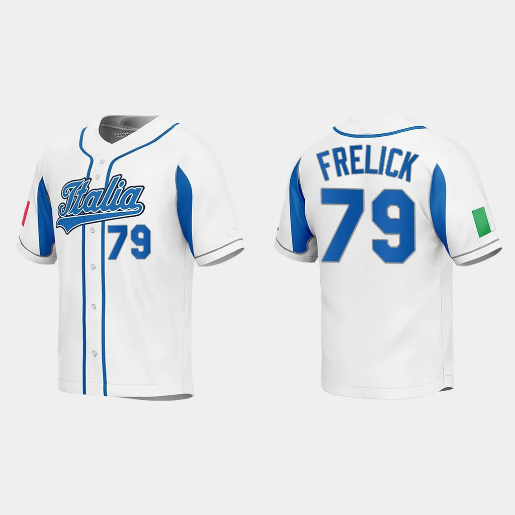 #79 SAL FRELICK ITALY BASEBALL 2023 WORLD BASEBALL CLASSIC JERSEY C ROYAL Stitches Baseball Jerseys
