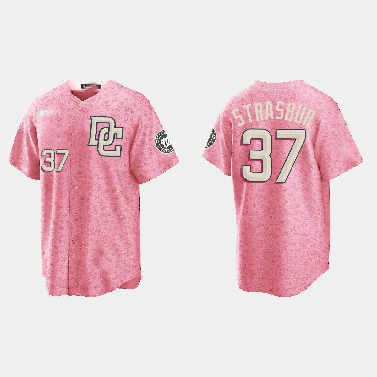#37 STEPHEN STRASBURG WASHINGTON NATIONALS CITY CONNECT SPECIAL EDITION JERSEY C PINK Baseball Jerseys