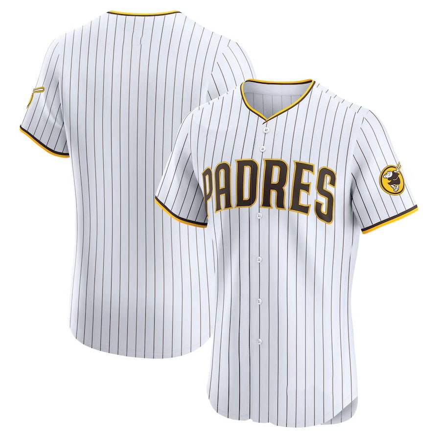 San Diego Padres Home Elite Jersey - White Stitched Baseball Jersey