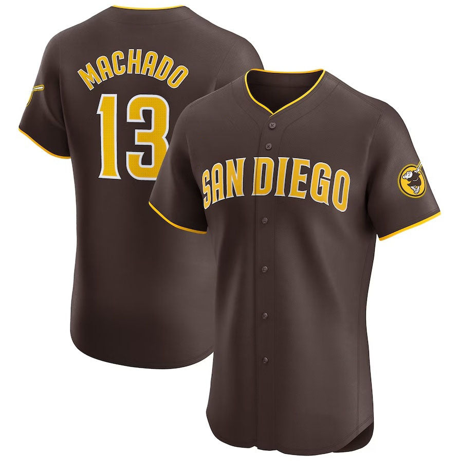 San Diego Padres #13 Manny Machado Road Elite Player Jersey - Brown Stitched Baseball Jersey