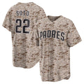 San Diego Padres #22 Juan Soto USMC Alternate Replica Player Jersey - Camo Stitched Baseball Jersey