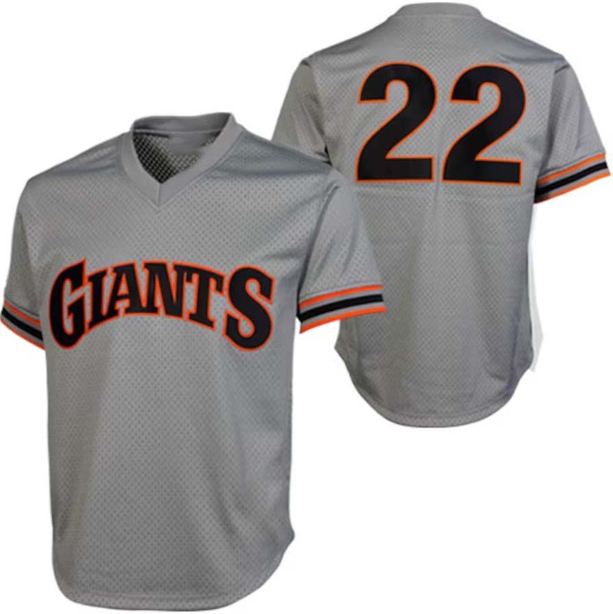 San Francisco Giants #22 Will Clark   1989 Authentic Cooperstown Collection Batting Practice Jersey - Gray Baseball Jerseys