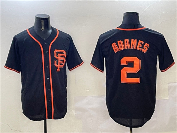 San Francisco Giants #2 Willy Adames Black Cool Base Stitched Baseball Jersey