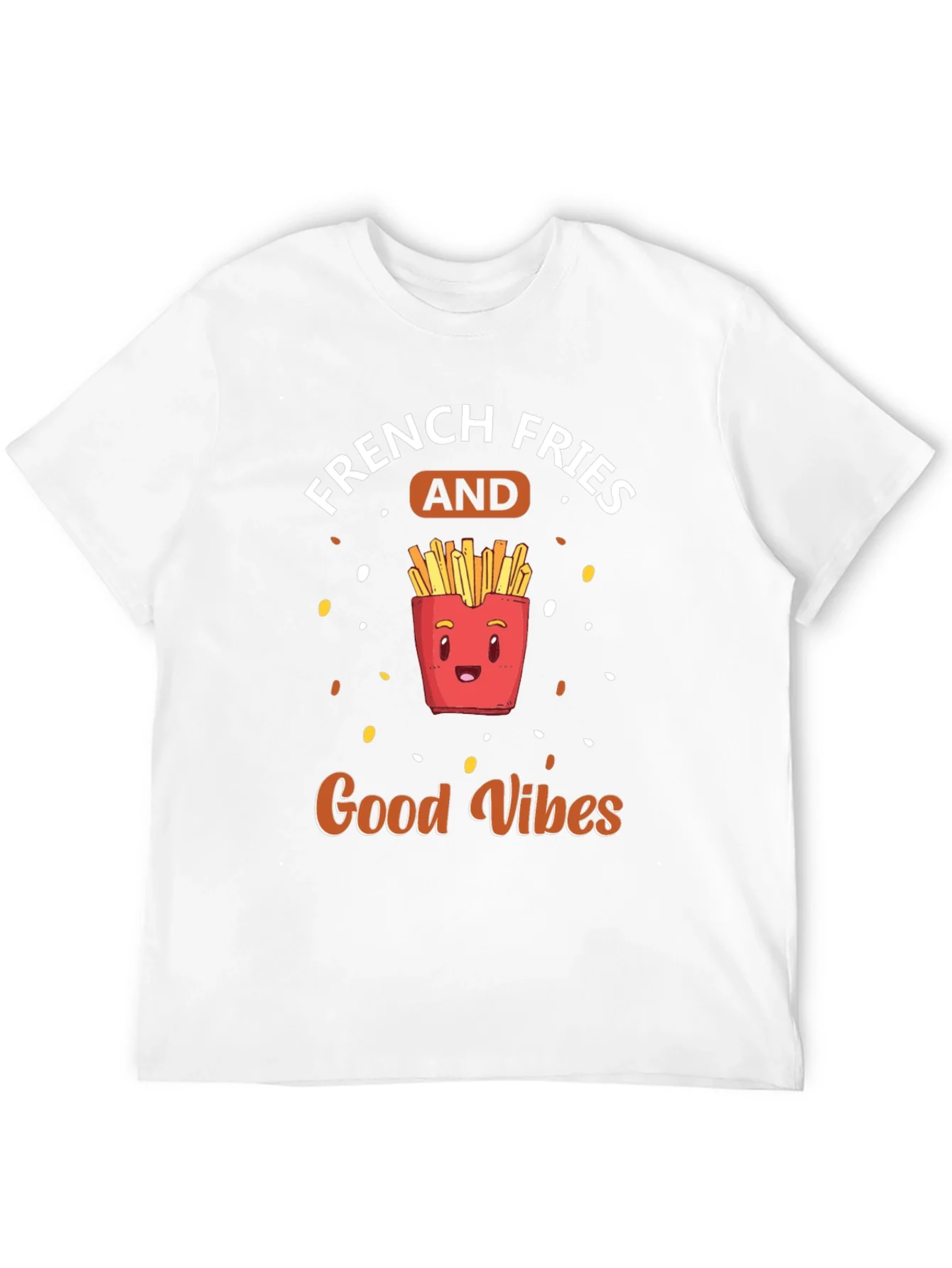 French Fries & Good Vibes Black T-Shirt