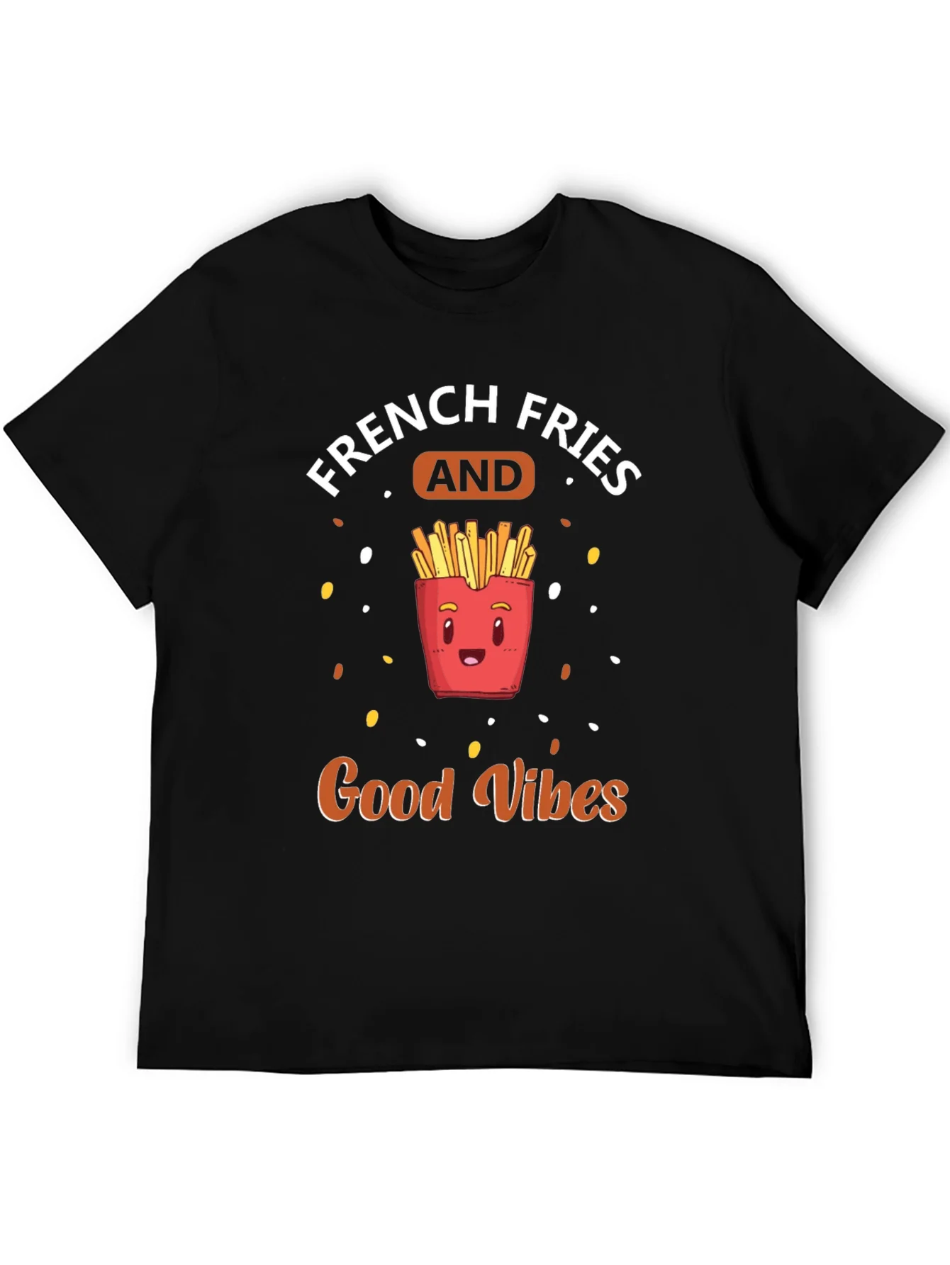 French Fries & Good Vibes Black T-Shirt