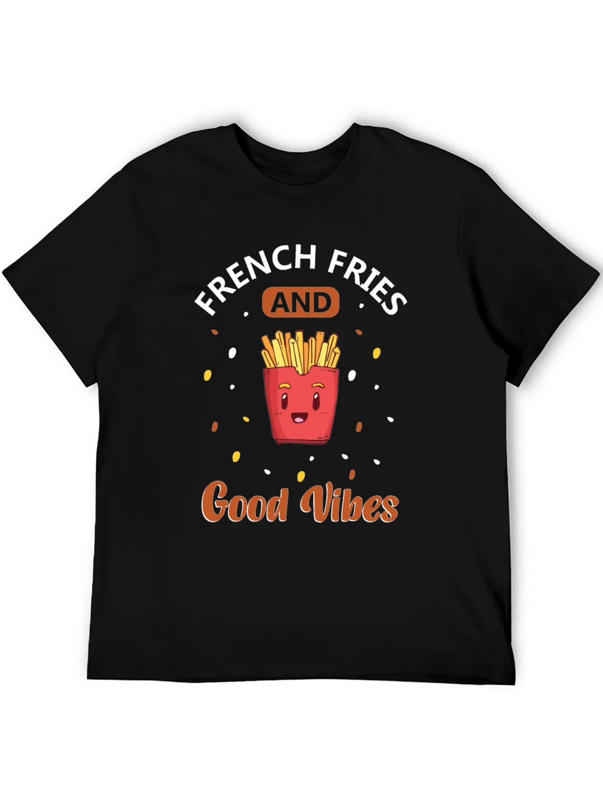 French Fries & Good Vibes Black T-Shirt