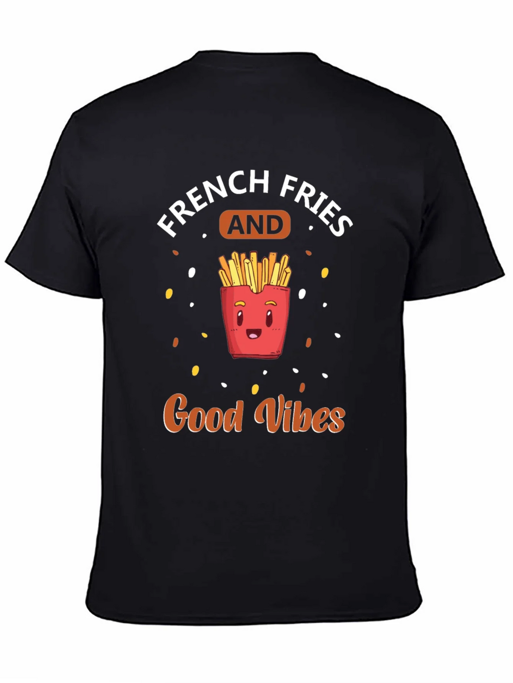 French Fries & Good Vibes Black T-Shirt
