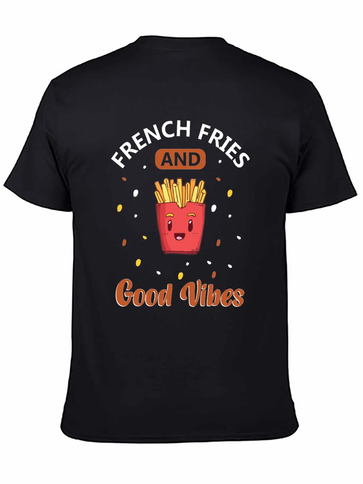 French Fries & Good Vibes Black T-Shirt