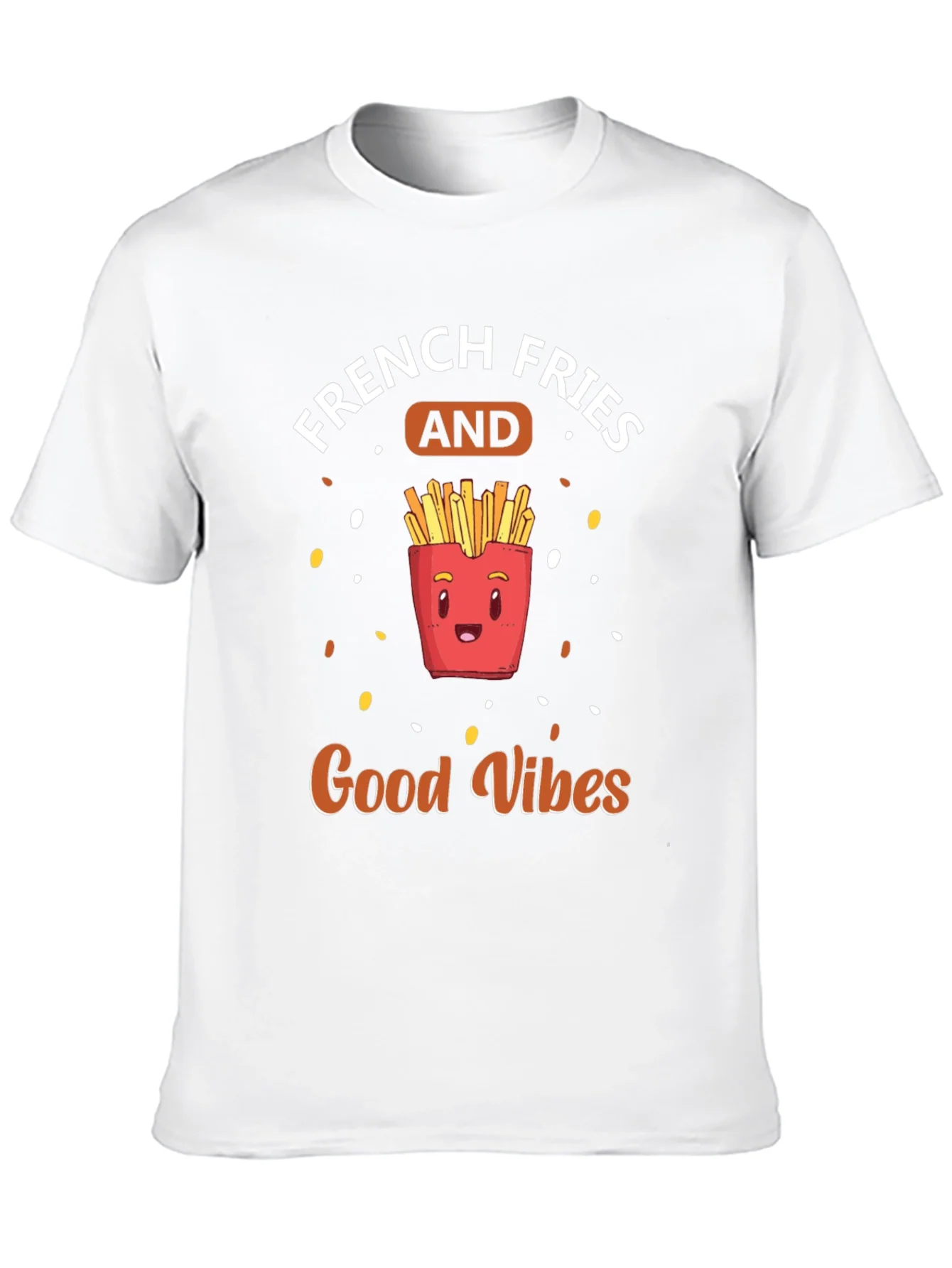 French Fries & Good Vibes Black T-Shirt