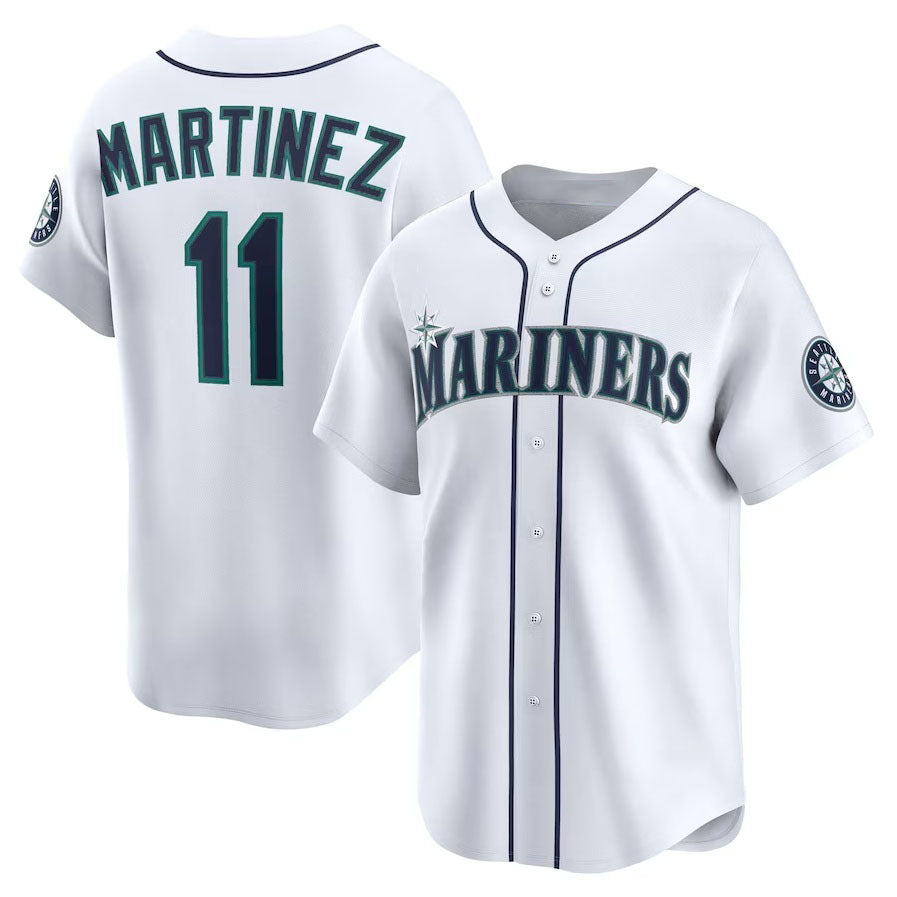Seattle Mariners #11 Edgar Martinez Throwback Cooperstown Collection Limited Jersey - White Stitched Baseball Jersey