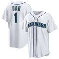 Seattle Mariners #1 Dad Home Replica Jersey - White Stitched Baseball Jersey
