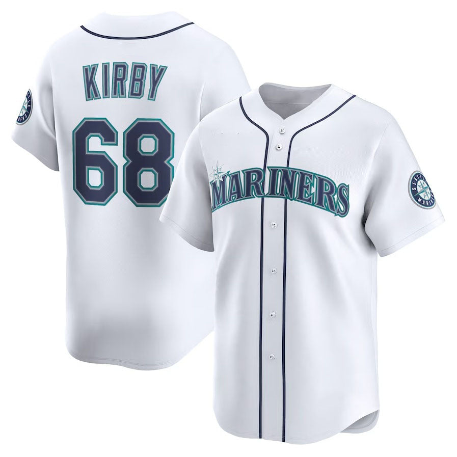 Seattle Mariners #68 George Kirby Home Limited Player Jersey - White Stitched Baseball Jersey