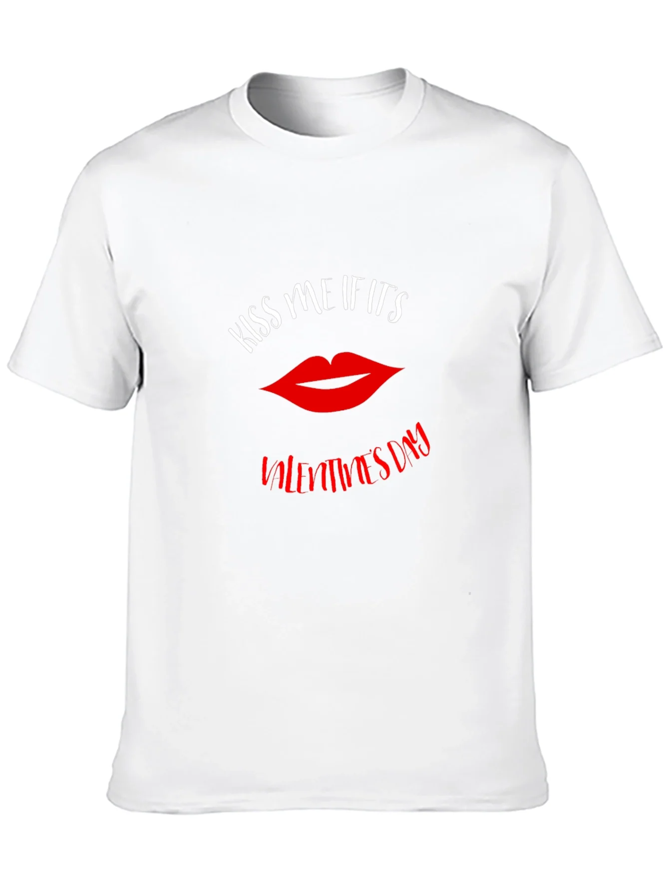 Kiss Me Valentines Day Graphic Tee - Black