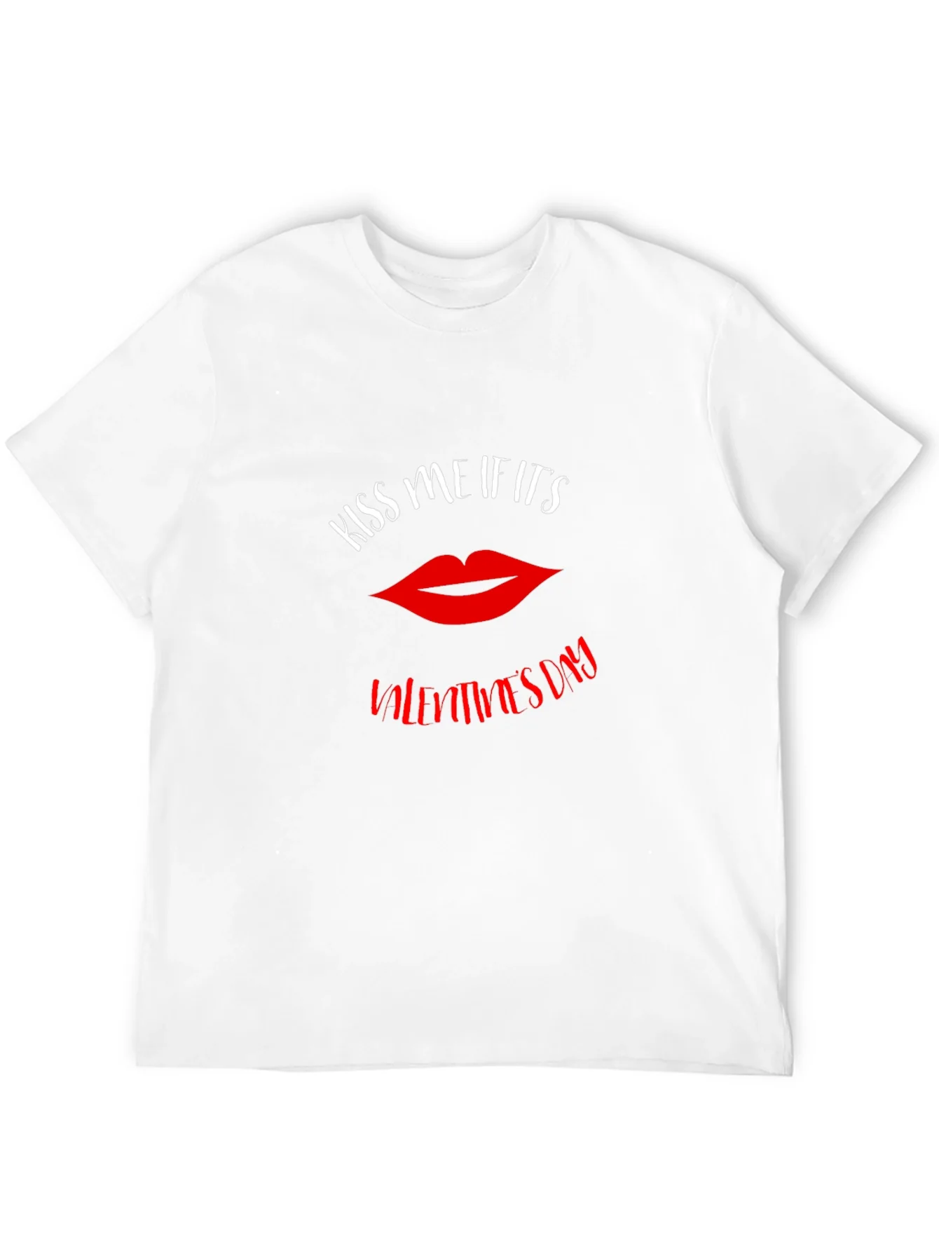 Kiss Me Valentines Day Graphic Tee - Black