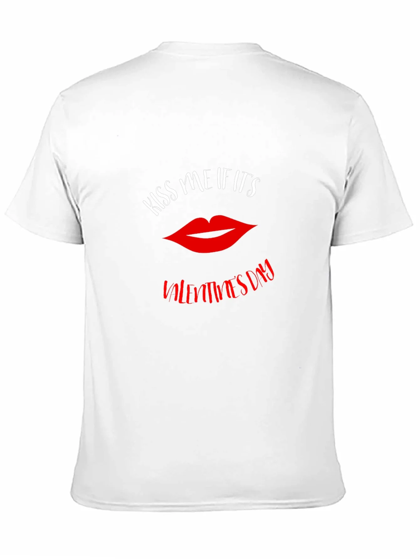 Kiss Me Valentines Day Graphic Tee - Black
