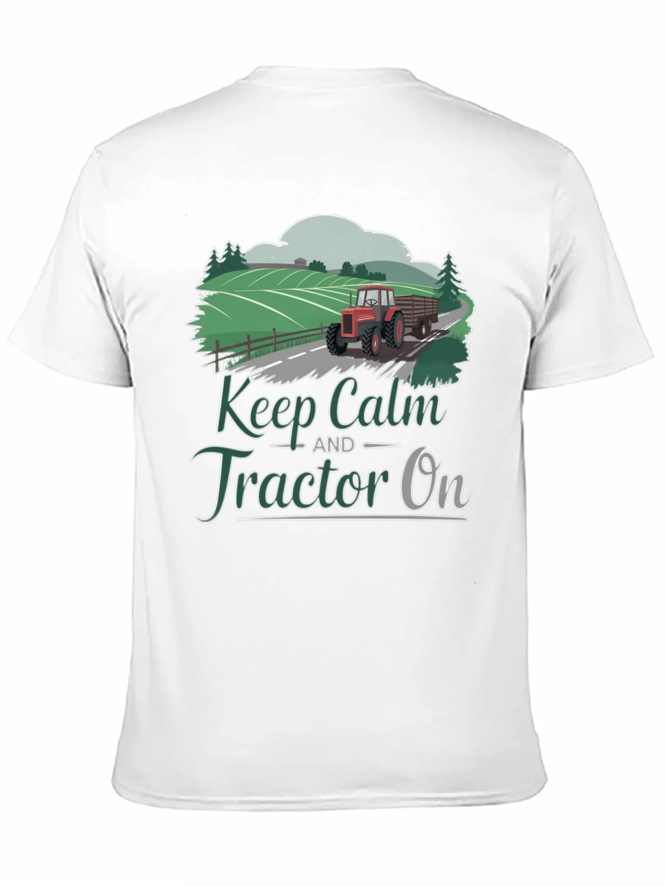 Keep Calm Tractor On Graphic Tee