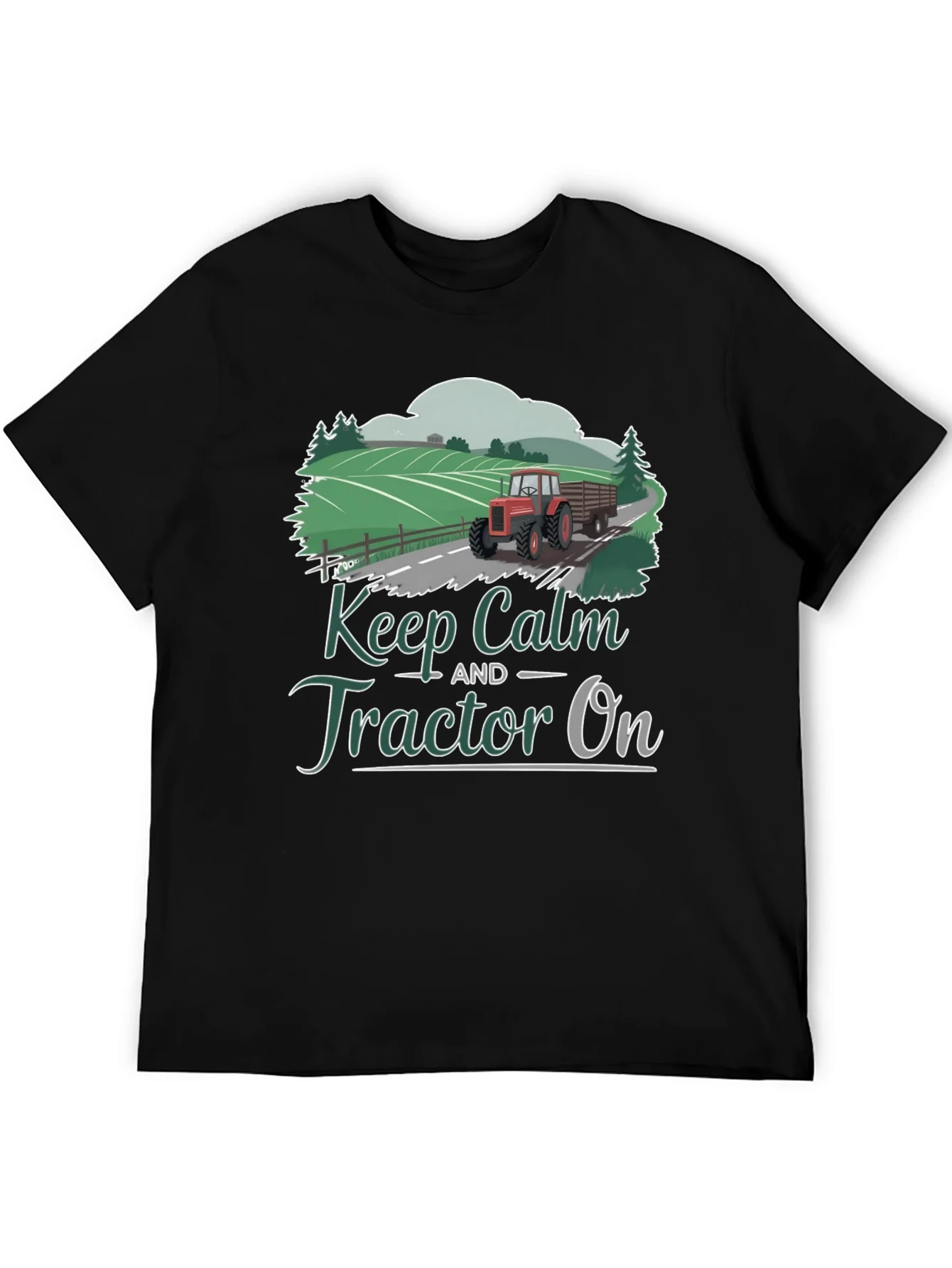 Keep Calm Tractor On Graphic Tee