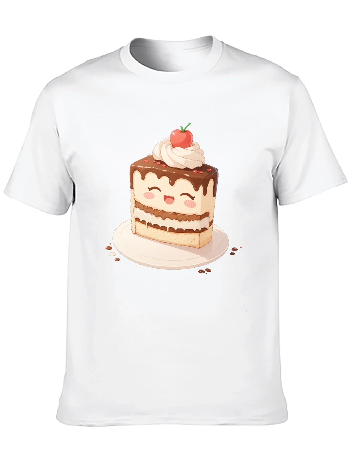 Cute Cake Slice Graphic T-Shirt - Sweet Treat Tee